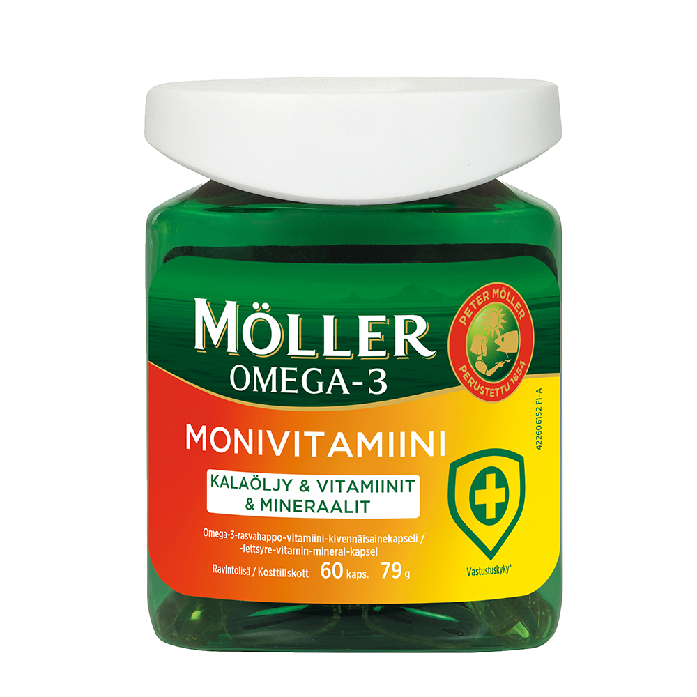 Möller Omega-3 Monivitamiini Omega-3-rasvahappo-vitamiini ...