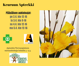 Pääsiäisen aukioloajat