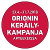 Orionin keräilykampanja 29.10.18 - 31.1.2019