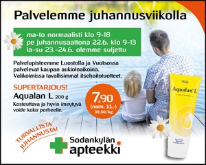 Juhannuksen aukioloajat