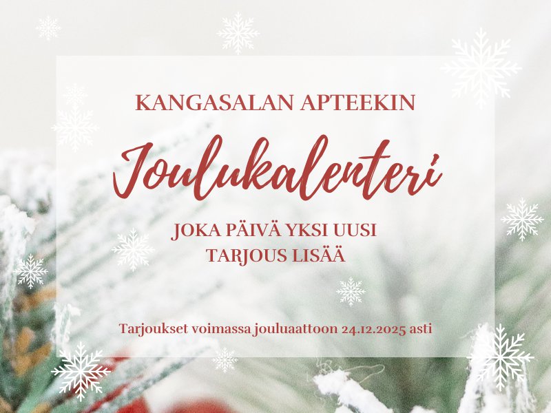 Joulukuussa jokapäivä uusi erikoistarjous, joka voimassa jouluaattoon asti!