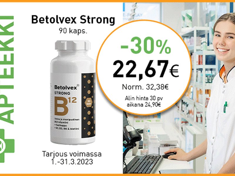 Maaliskuun etuna Betolvex Strong 90 kaps. -30%!