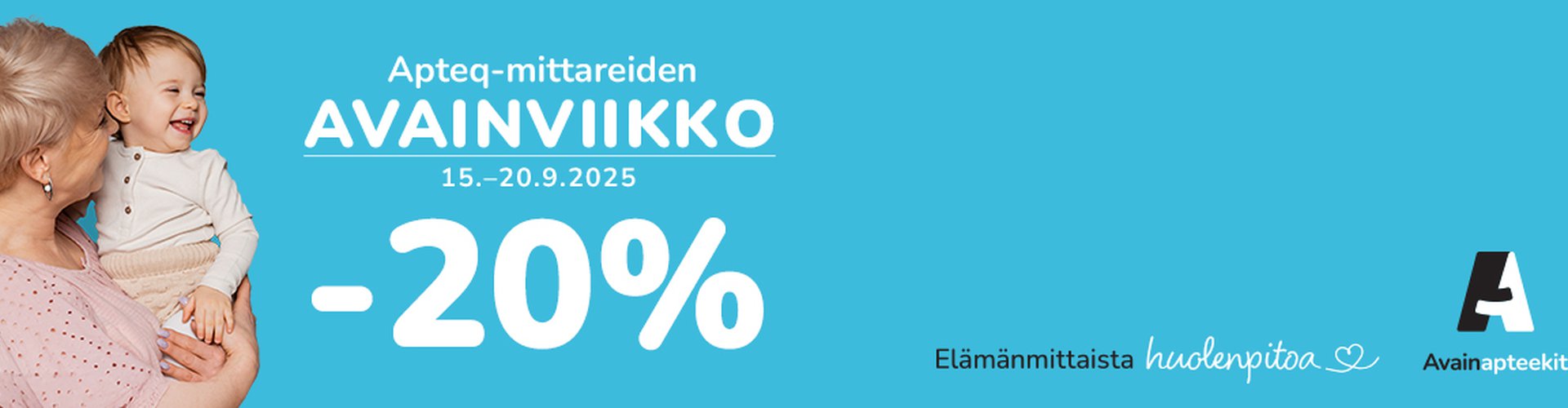 Avainapteekeilla avainviikolla Apteq-sarjan mittarit -20% ajalla 15.-21.9.2025.
