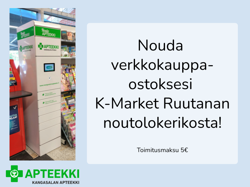 Nouda verkkokauppaostoksesi noutolokerikosta K-Market Ruutanasta!