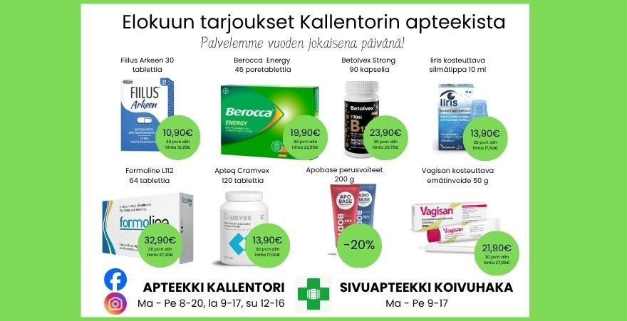 Elokuun tarjoukset