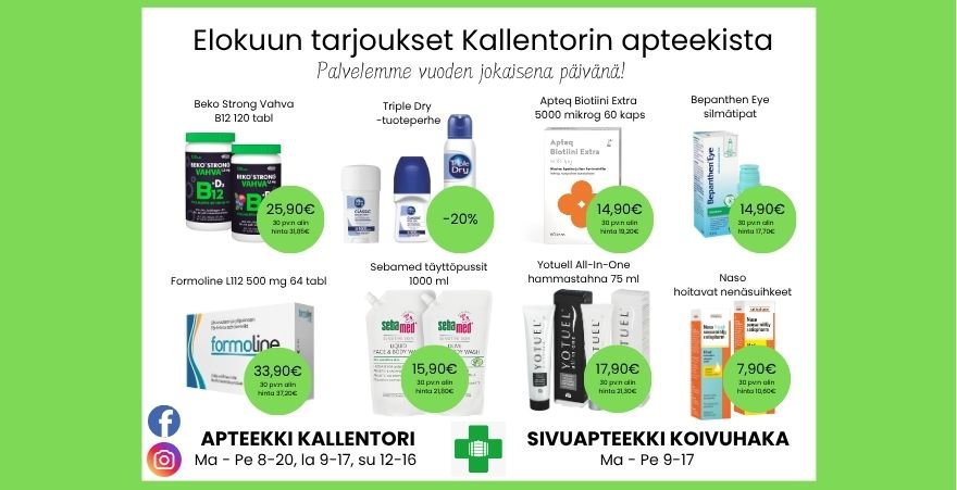 Elokuun tarjoukset