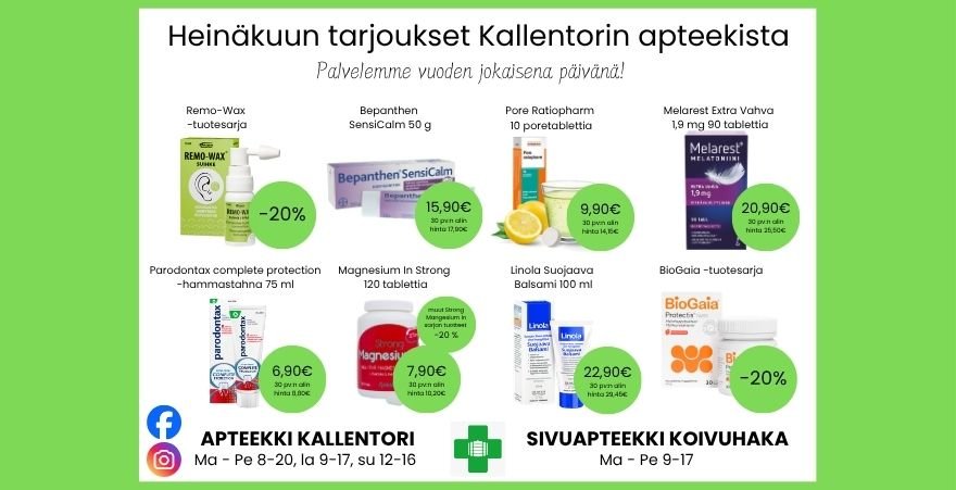 Heinäkuun tarjoukset