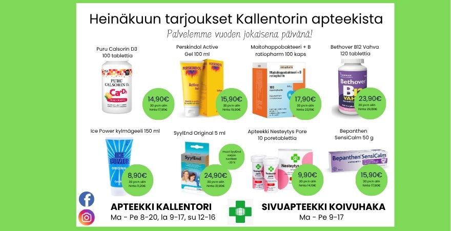 Heinäkuun tarjoukset