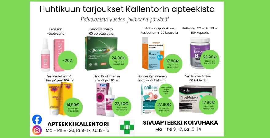 Huhtikuun 2026 tarjoukset