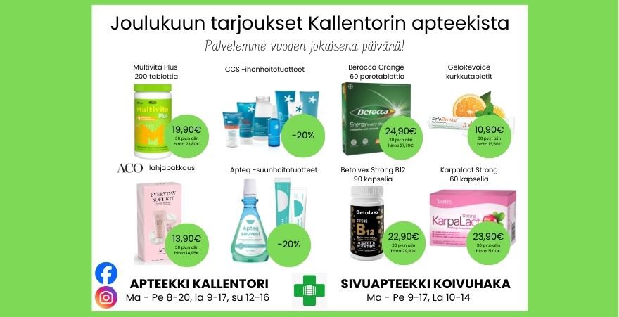 Joulukuun tarjoukset