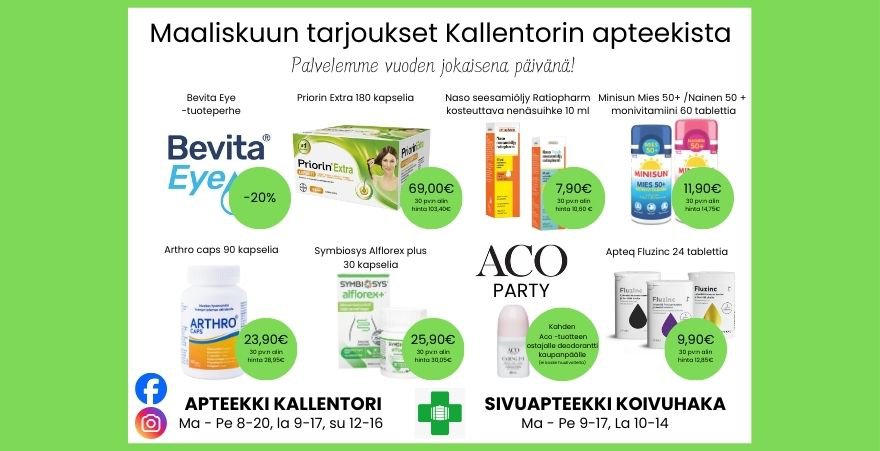 Maaliskuun tarjoukset