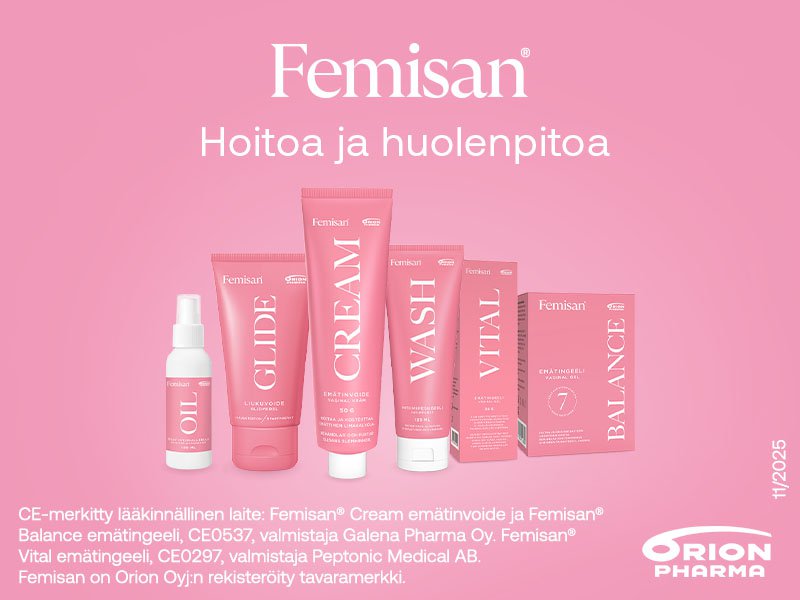 Femisan‑tuotteet on kehitetty tukemaan naisen kokonaisvaltaista hyvinvointia. Laadukkaat, yrttipohjaiset valmisteet toimivat hellävaraisesti mutta tehokkaasti – juuri silloin kun tarvitset luonnollista tukea arjen eri vaiheisiin