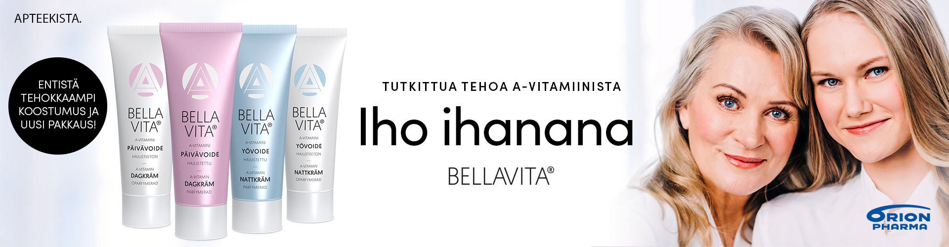 Bellavita- ja Bella -voiteissa on nyt uudet ja entistä tehokkaammat aineosat!