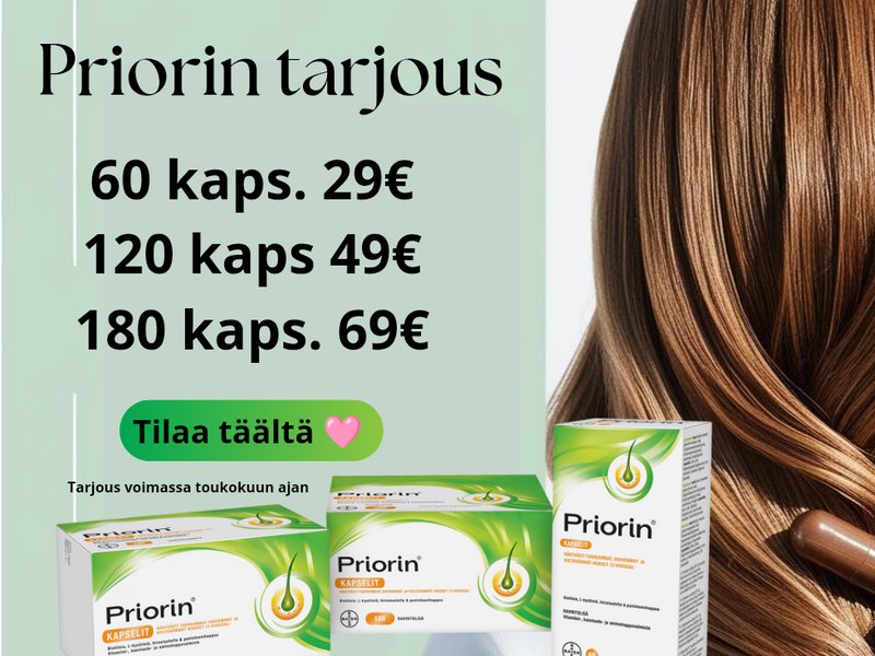Priorin Extra on vitamiini-, kasviuute- ja aminohappovalmiste, joka on kehitetty hiusten kauneuden ylläpitoa silmälläpitäen. Tuloksia voit nähdä jo 3 kuukauden käytön jälkeen