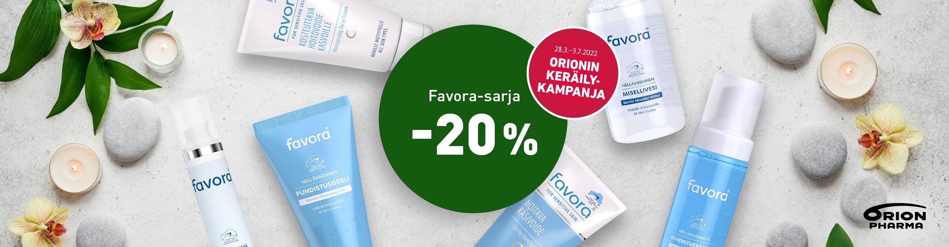 Favora -20% Orionin keräilykampanjan tuotteet edullisesti