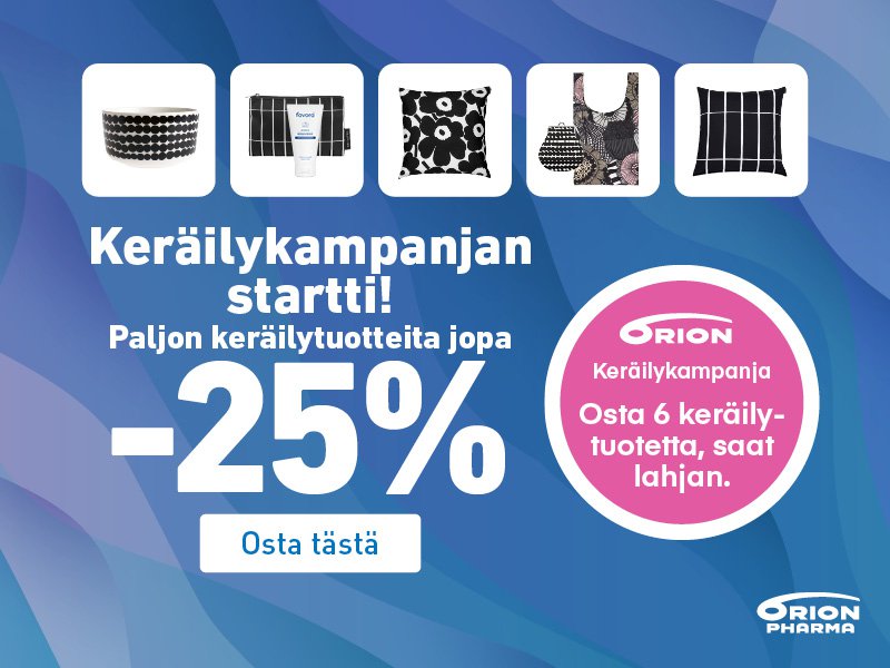 Orionin keräilykampanja tuotteita jopa -25%