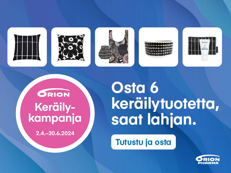 Orionin keräilykampanja paljon tuotteita jopa-25%!