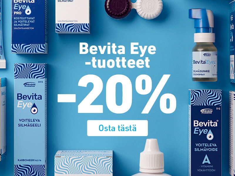 Bevita Eye kosteuttaa kuivia silmiä halvalla.