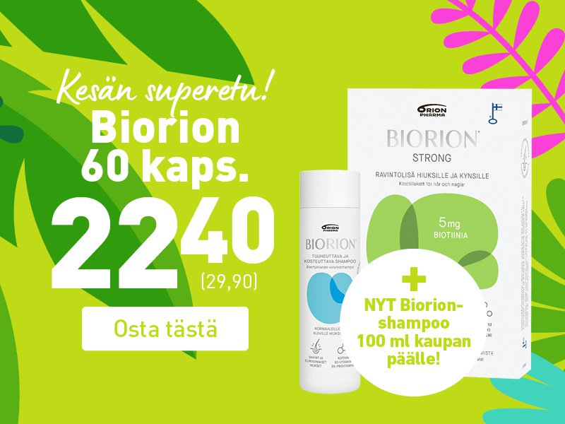 Biorion halvalla hiusten ja kynsien hyvinvointiin.