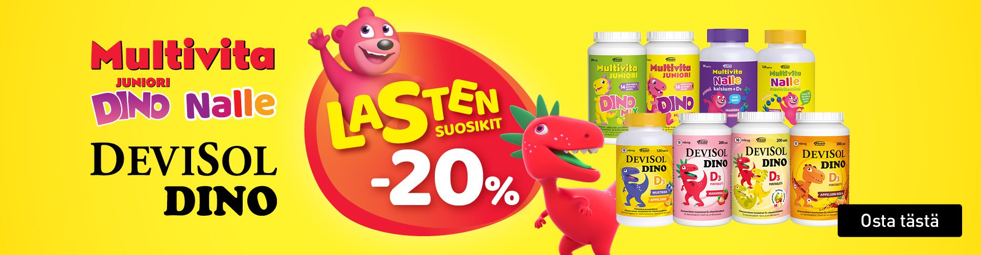 Lasten vitamiinit Orionilta halvalla!