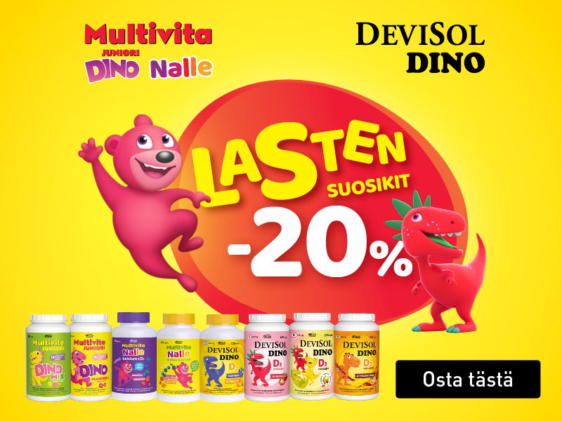 Lasten vitamiinit Orionilta halvalla!