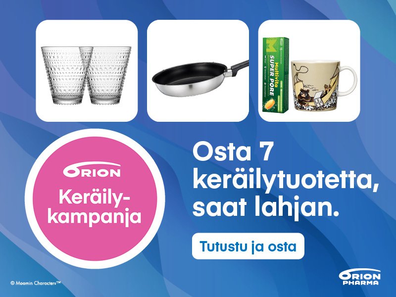Orionin keräilytuotteet halvalla!
