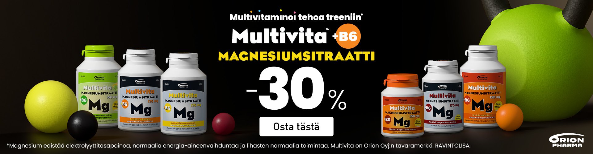 Multivita magnesium monipuolinen tuotesarja halvalla!