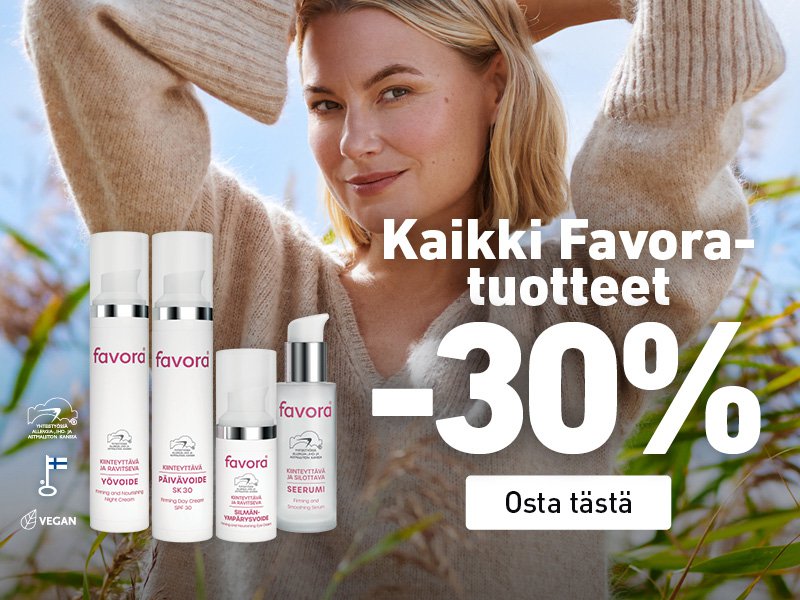 Edullista ihonhoitoa Favoran tuotteilla.