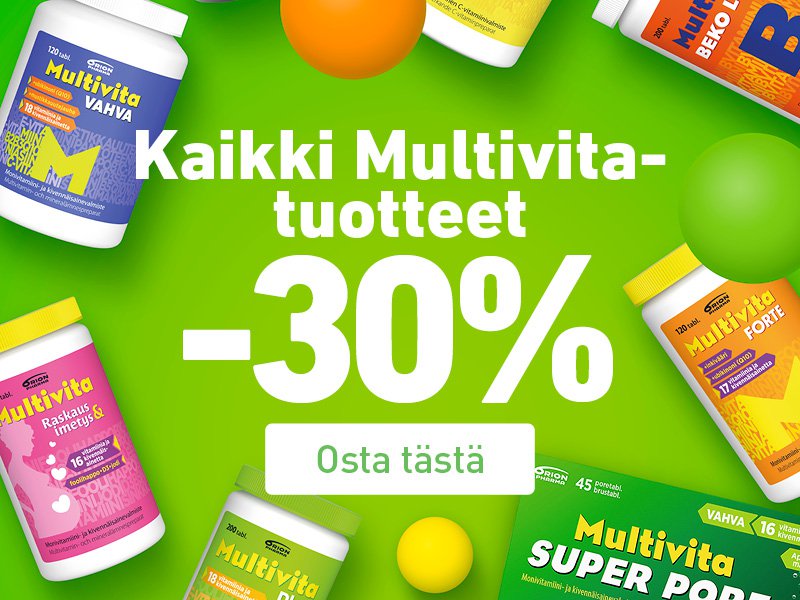 Multivita vitamiinit edullisesti koko perheelle!