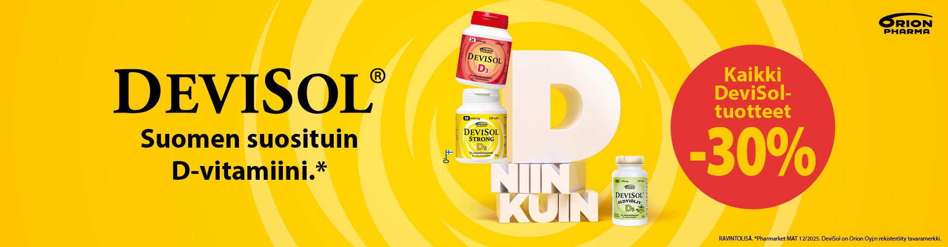 Devisol Suomen suosituin D-vitamiini edullisesti!