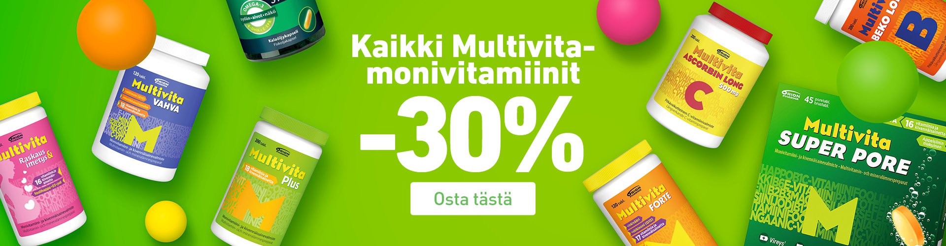 Koko perheelle Multivitat halvalla!