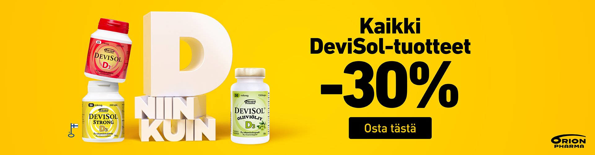 Suomen suosituin D-vitamiini Devisol!