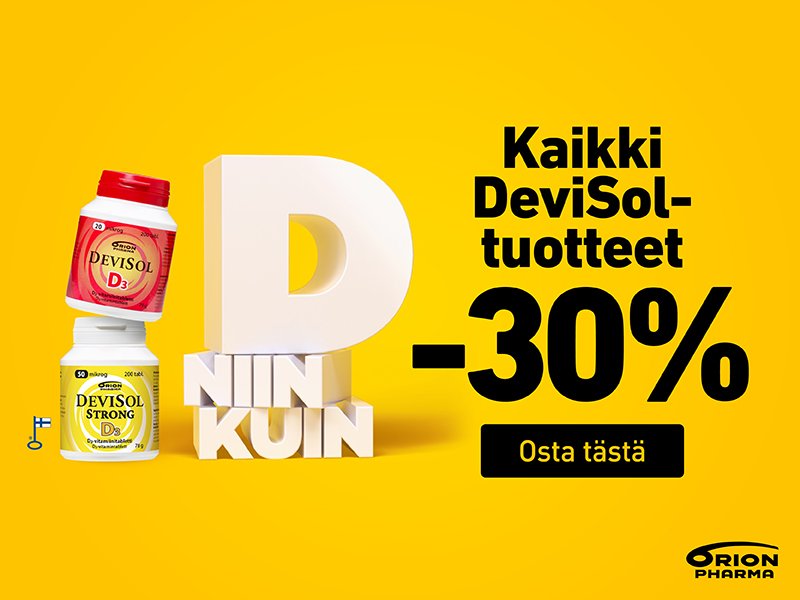 Suomen suosituin D-vitamiini Devisol!