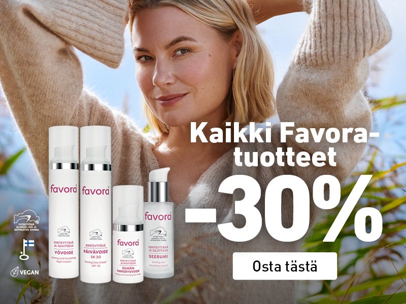 Favora puhdistaa, kosteutta ja ravitsee!