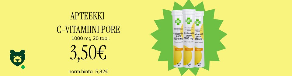 Virkeyttä päivään Apteekki C-Vitamiini poreella!