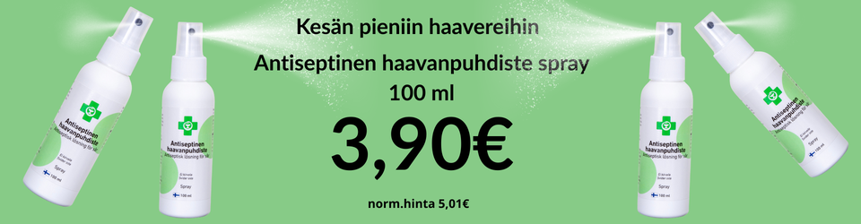 Kesän pieniin haavereihin edullisesti haavanpuhdistusaine!