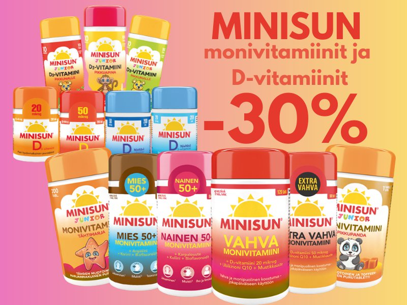 Minisun vitamiinit halvalla!