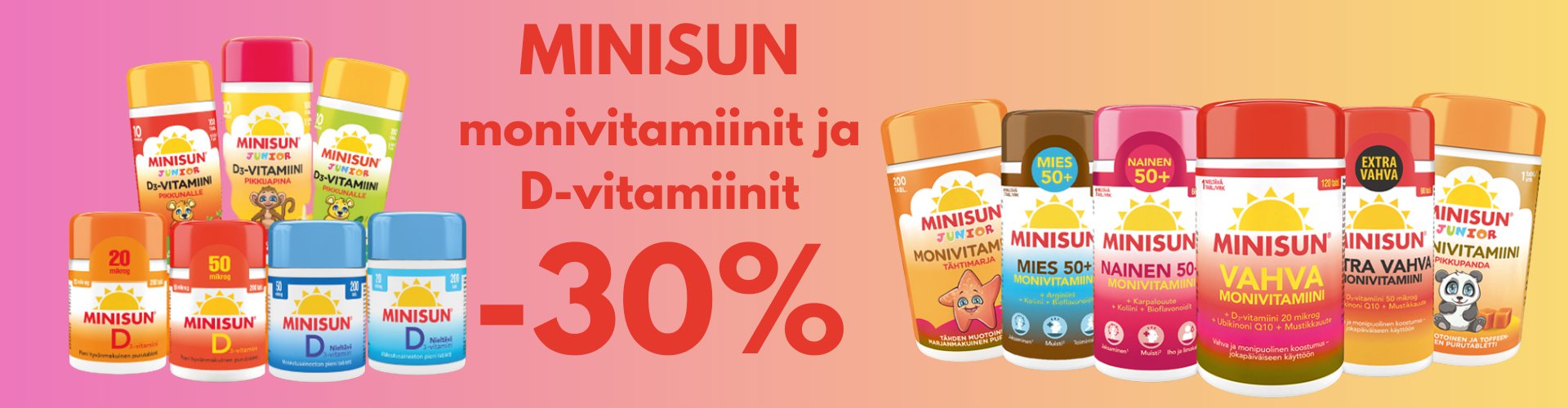 Minisun vitamiinit halvalla!