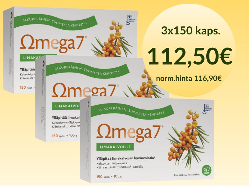 Alkuperäinen Omega 7 tyrniöljykapselit halvalla!