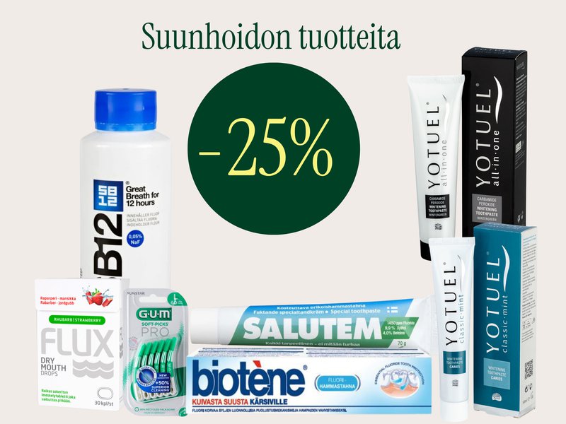 Paljon suunhoidon tuotteita edullisesti.