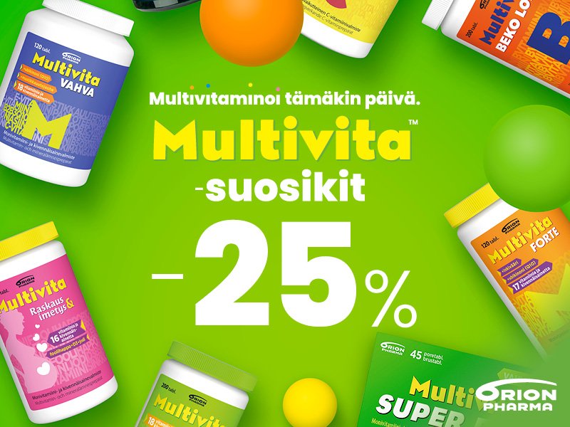 Orionin Multivita suosikkituotteet syyskuun ajan -25%