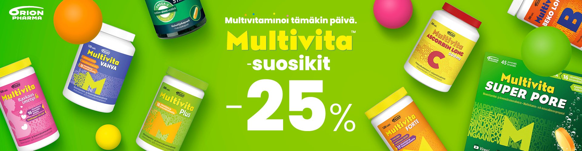 Orionin Multivita suosikkituotteet syyskuun ajan -25%