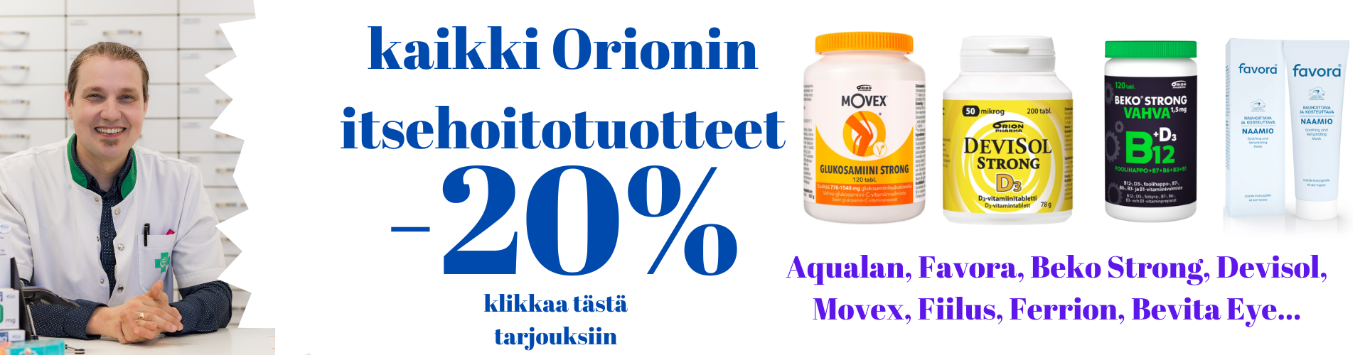 Kaikki Orionin itsehoitotuotteet -20%