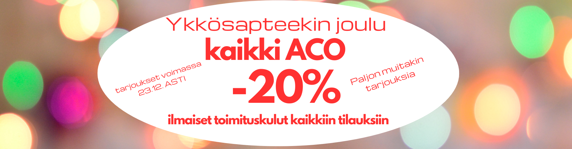 kaikki aco tuotteet kosmetiikka 20% tarjous apteekki