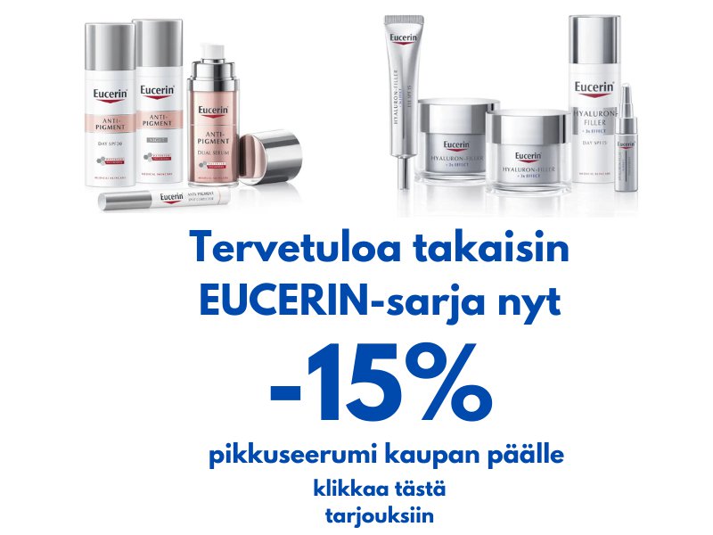 Eucerin tarjous -15% apteekki apteekkikosmetiikka