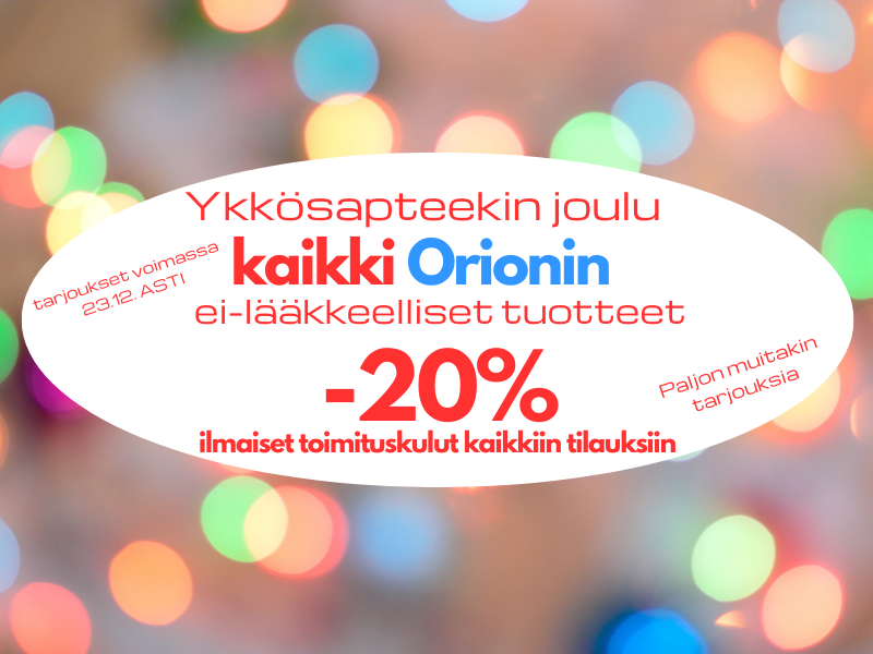 Orionin keräilykampanja 2024 kaikki 20% tarjous apteekki