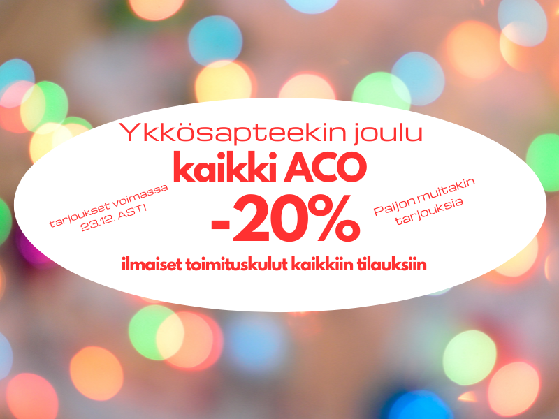 kaikki aco tuotteet kosmetiikka 20% tarjous apteekki