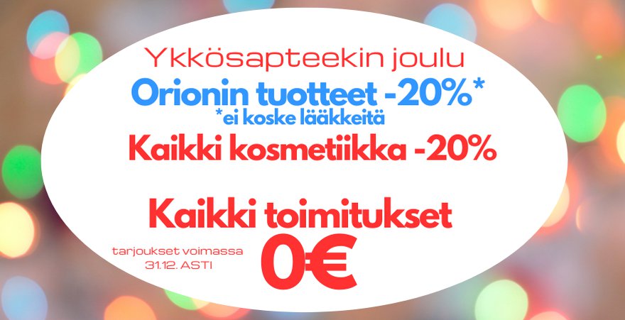 ykkösapteekin joulutarjouksia