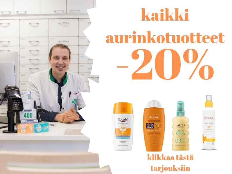 kaikki aurinkotuotteet -20%