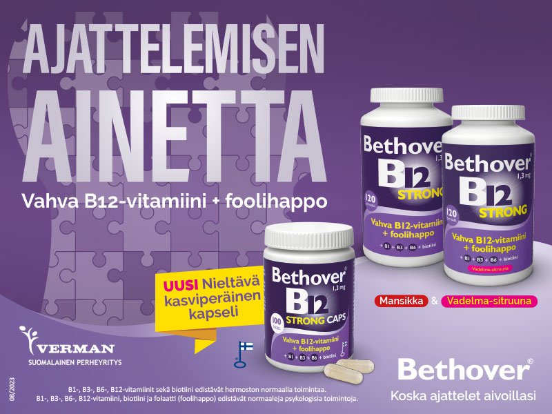 Tarjous Bethover B12 vitamiini muistin tueksi